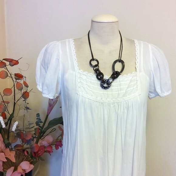 Vintage NEW Sandwich Jewellery Black Metal Pendant VTG Art Deco Necklace - Picture 6 of 7